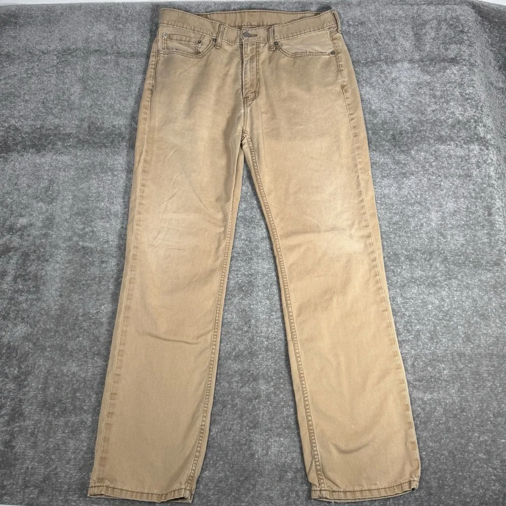 Levi's 514 Jeans Men's 36x34 Brown‎ Slim Straight Leg Distressed